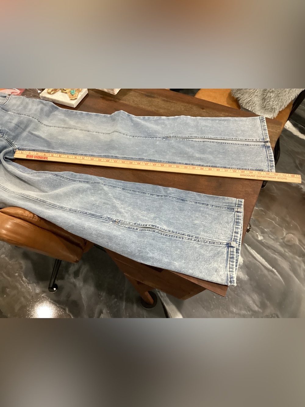 Alice + Olivia Light Blue Low Rise Split-Hem Flared Jeans -  NWOT - SIZE 28 - Picture 14 of 15